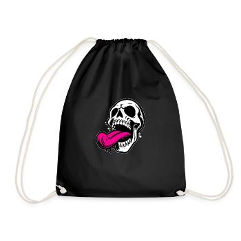 Skull - Drawstring Bag - black - Front