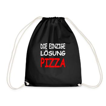 Pizza - Turnbeutel - Schwarz - Vorne