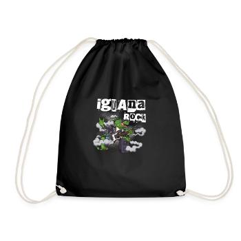 Iguana Rock Cartoon Lézard Rocker - Sac de sport léger - noir - Devant