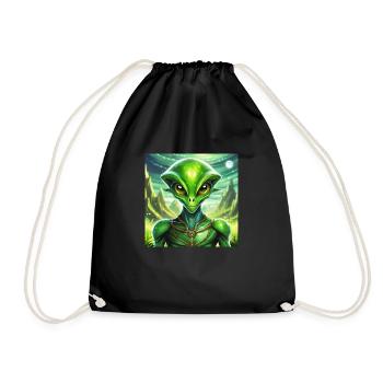 Glühwürmchen Lunar Green Alien Charakter - Turnbeutel - Schwarz - Vorne