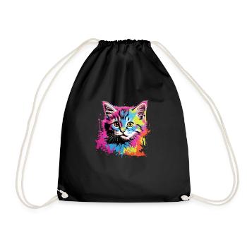 Coole Katze - Turnbeutel - Schwarz - Vorne