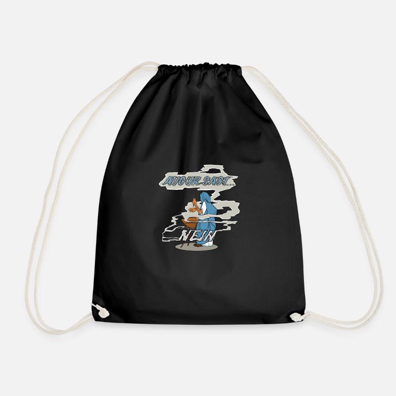 Augur says no - Drawstring Bag - black