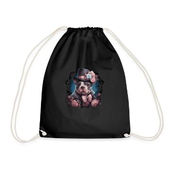 Elegant American Bull Terrier - Drawstring Bag - black - Front