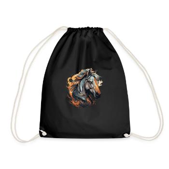 Portrait de cheval - Sac de sport léger - noir - Devant