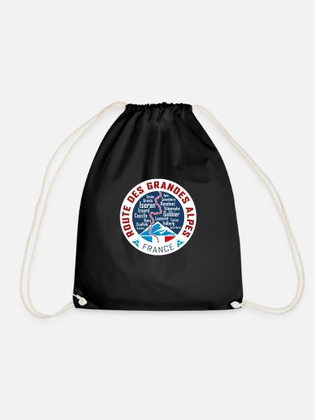 Route des Grandes Alpes V4 | white | France - Drawstring Bag - black