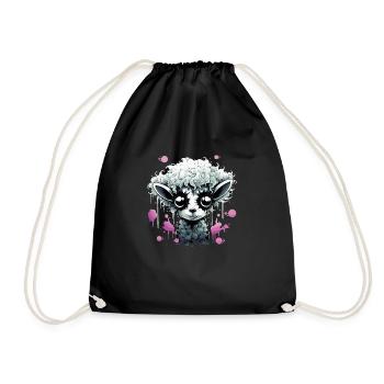 Funny Goth Sheep - Drawstring Bag - black - Front