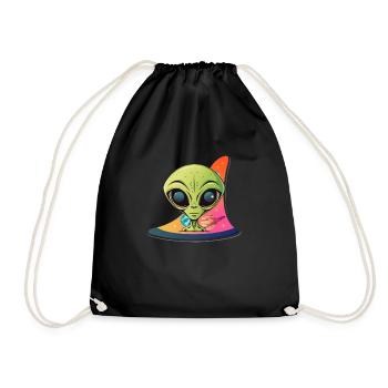 Alien infront of universe - Turnbeutel - Schwarz - Vorne
