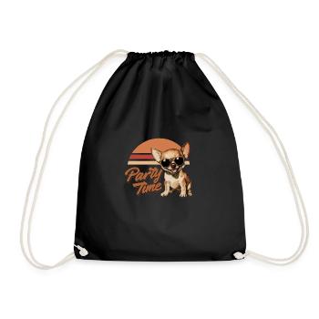 Dog Party Time - Drawstring Bag - black - Front