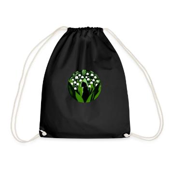 Chat noir muguet de la vallée - Sac de sport léger - noir - Devant