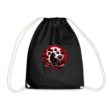 Chat noir Tulipes rouges - Sac de sport léger - noir - Devant