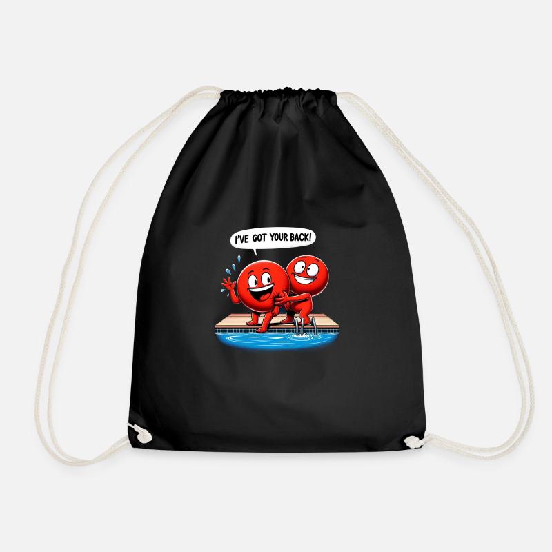 Strong Swim Team Together - Drawstring Bag - black