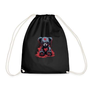 Ours en peluche mignon et effrayant - Sac de sport léger - noir - Devant