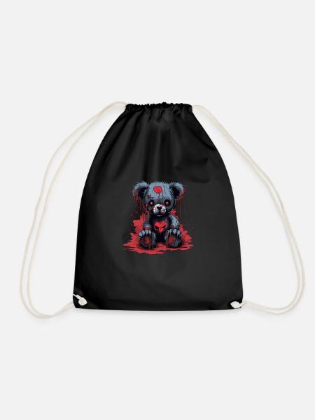 Niedlicher Grusel Teddybär - Turnbeutel - Schwarz