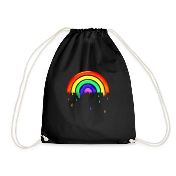 Gläserner retro Regenbogen - Turnbeutel - Schwarz - Vorne