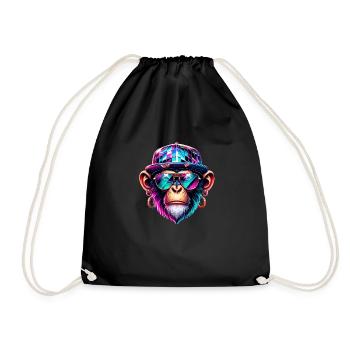 Monkey Coolio Fantastico - Drawstring Bag - black - Front