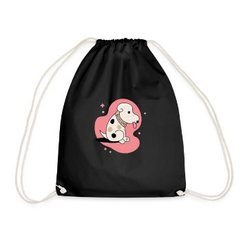 Chien chiot mignon assis avec toungue out amant des animaux - Sac de sport léger - noir - Devant
