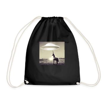 Ufo,Einhorn,retro, vintage , Foto - Turnbeutel - Schwarz - Vorne