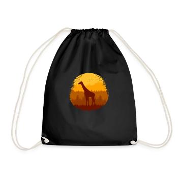 girafe et volée d’oiseaux dans la forêt d’automne - Sac de sport léger - noir - Devant