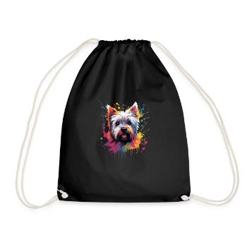 Cool West Highland White Terrier - Drawstring Bag - black - Front