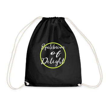 geek finding balance birthday balance in chaos - Drawstring Bag - black - Front