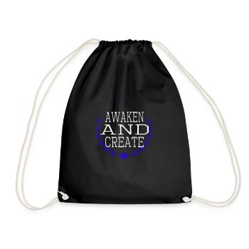 self-discovery enlightenment mindset awesome - Drawstring Bag - black - Front