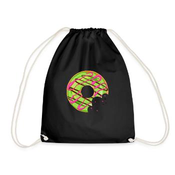 donut croquer manger boucher patisserie 1 34 Q - Sac de sport léger - noir - Devant