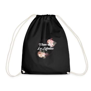 Team of The Floral Bride - Bachelorette Party Gift Idea - Drawstring Bag - black - Front