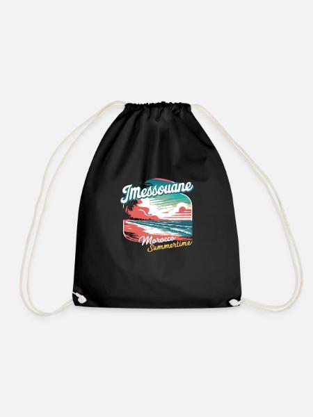 Éclat d'Imessouane: The Coastal Essence of Morocco - Drawstring Bag - black