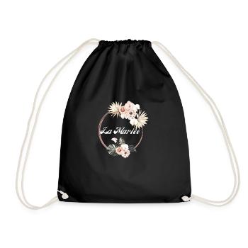 Die tropische Blumenbraut - Braut Geschenkidee - Turnbeutel - Schwarz - Vorne