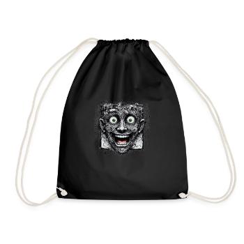Visage carré heureux - Sac de sport léger - noir - Devant