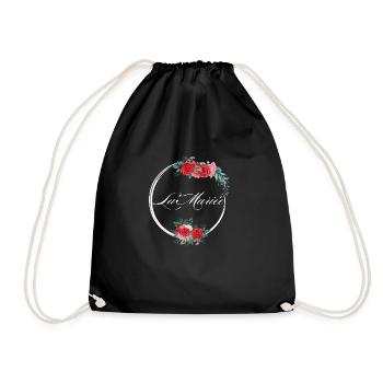The Red Floral Bride - Bride Gift Idea - Drawstring Bag - black - Front