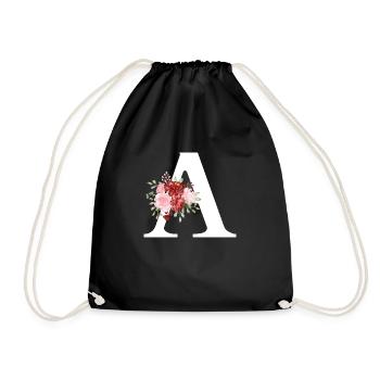 Brief an Red Floral - Turnbeutel - Schwarz - Vorne