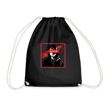 Alerta! Antifa Girl with Paint Splashes - Drawstring Bag - black - Front