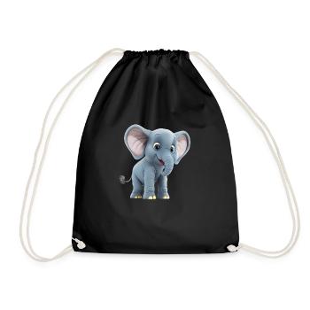 Being thick-skinned like an elephant protects - Drawstring Bag - black - Front
