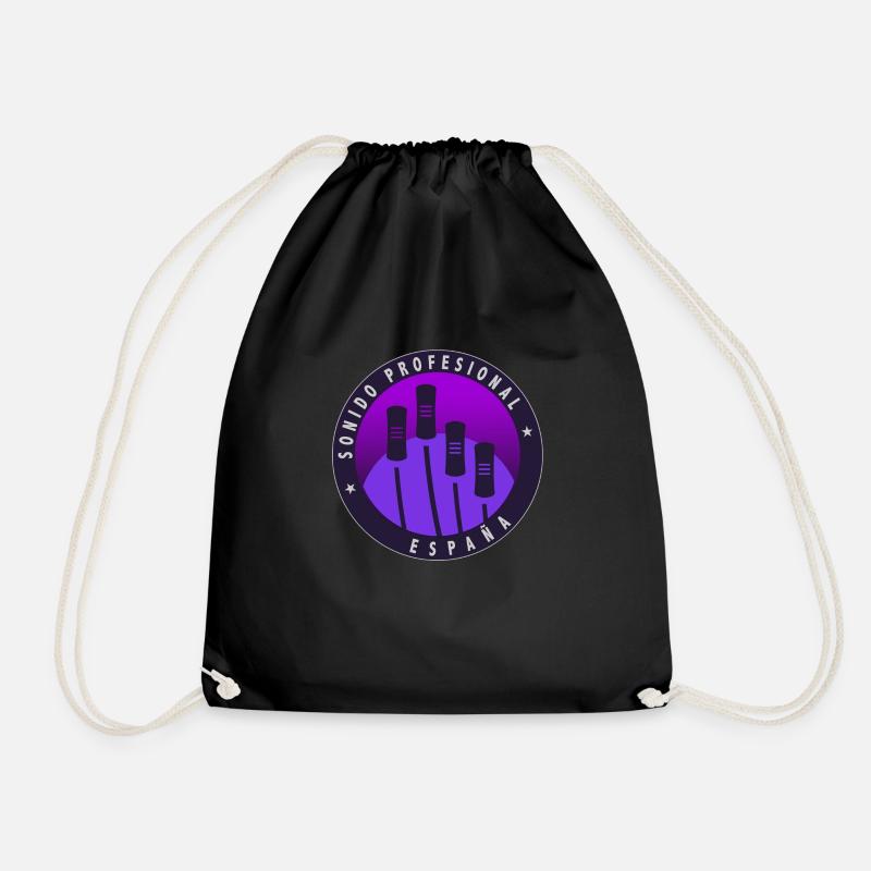 Logo with gradient background. - Drawstring Bag - black