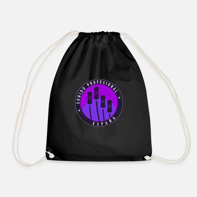 Logo with purple background. - Drawstring Bag - black