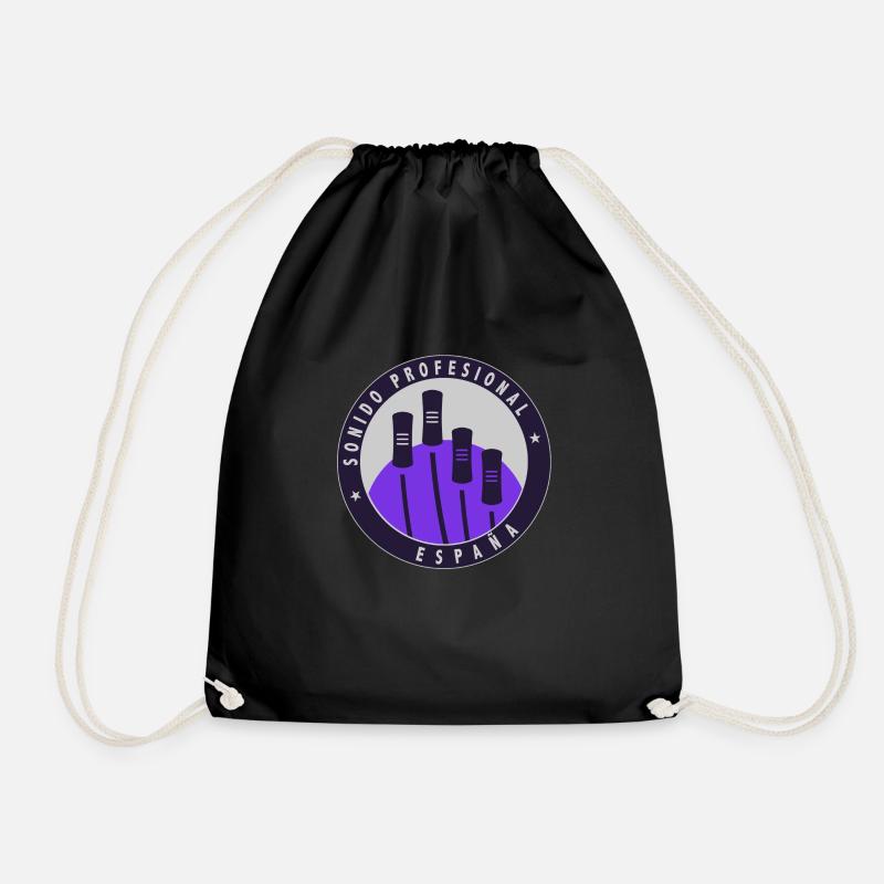 Logo with gray background. - Drawstring Bag - black