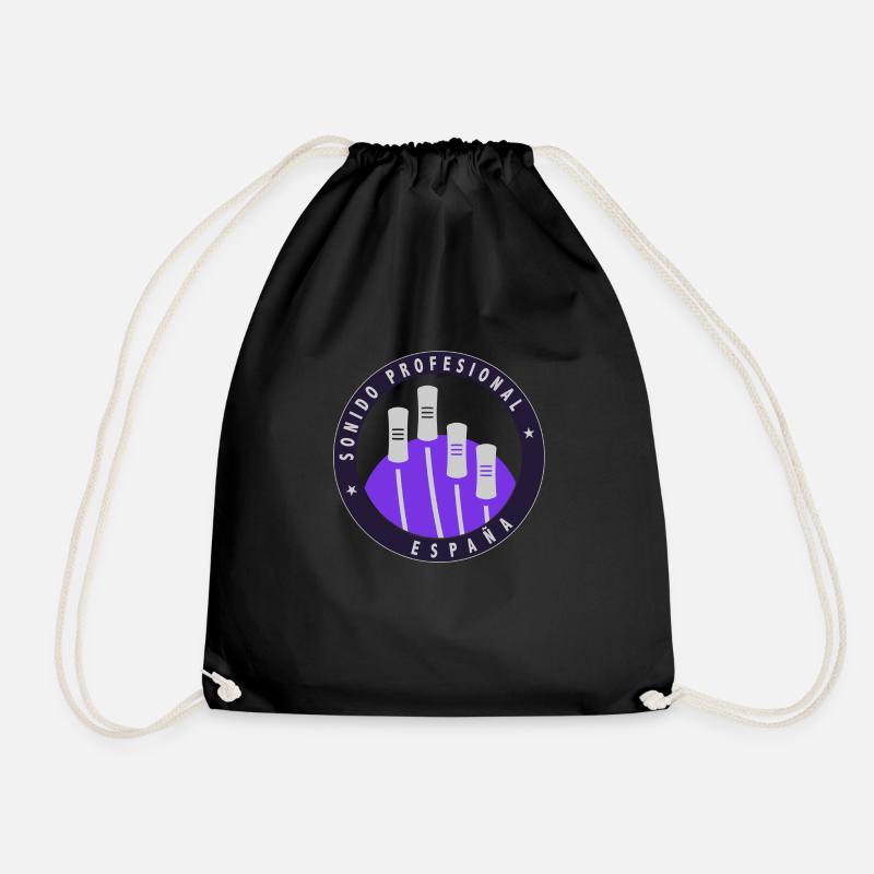 Logo with transparent background and white faders. - Drawstring Bag - black