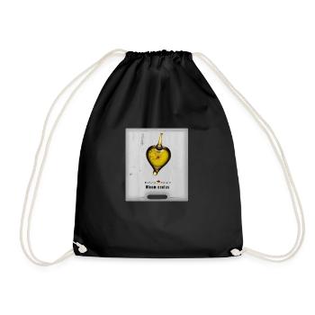German Art - Oil Eye in Heart Shape - Drawstring Bag - black - Front