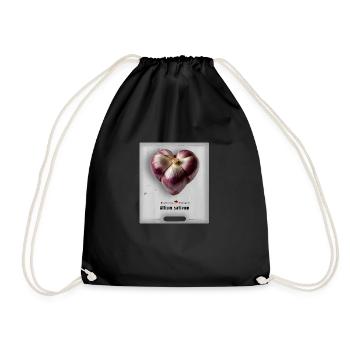 German Art - Garlic Heart - Drawstring Bag - black - Front