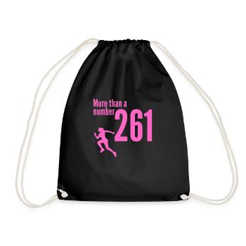 261 marathon more thna a number - Drawstring Bag - black - Front