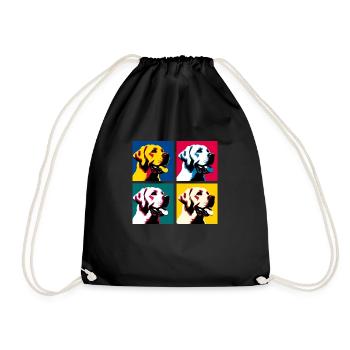 Pop Labrador Retriever Dog Portrait - Pet Portrait - Drawstring Bag - black - Front