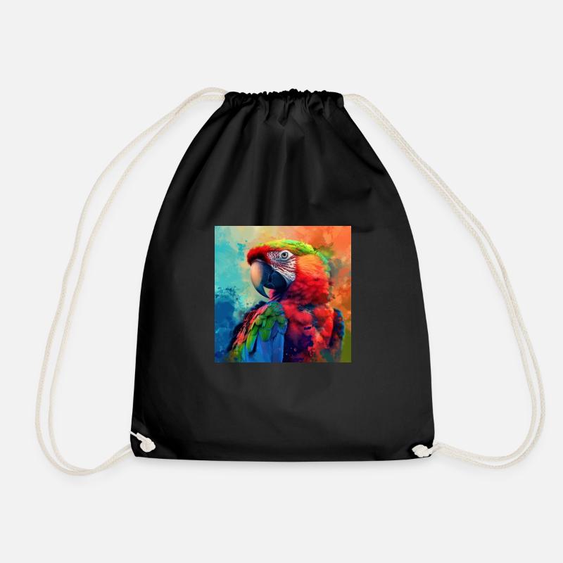 Parrot - Drawstring Bag - black