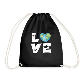 Amour Terre Cœur - Sac de sport léger - noir - Devant