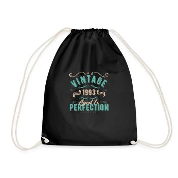 Vintage 1993 - 1993 Birthday Gift - Drawstring Bag - black - Front