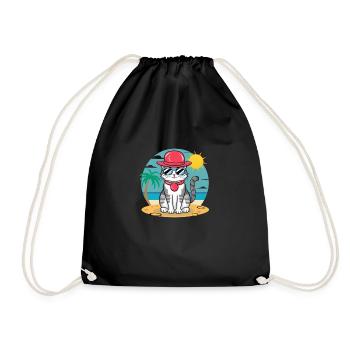 chat été - Sac de sport léger - noir - Devant