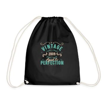 Vintage 2009 - 2009 Birthday Gift - Drawstring Bag - black - Front