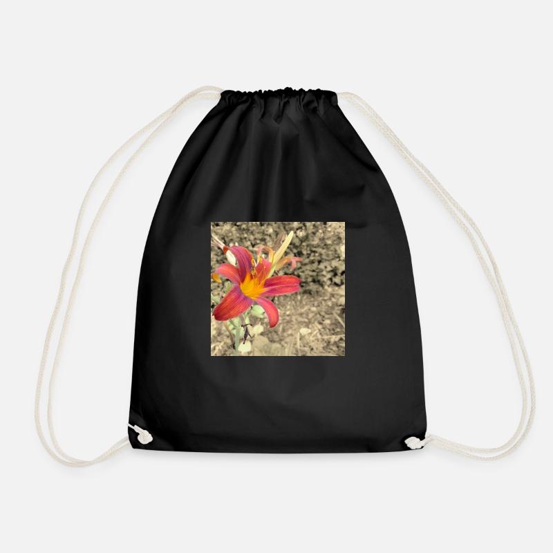 LILY RED SEPIA - Drawstring Bag - black