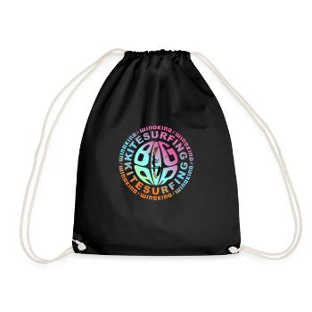 Kitesurfing - Drawstring Bag - black - Front