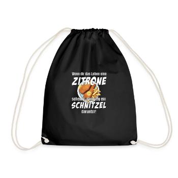 Schnitzel und Zitrone - Turnbeutel - Schwarz - Vorne
